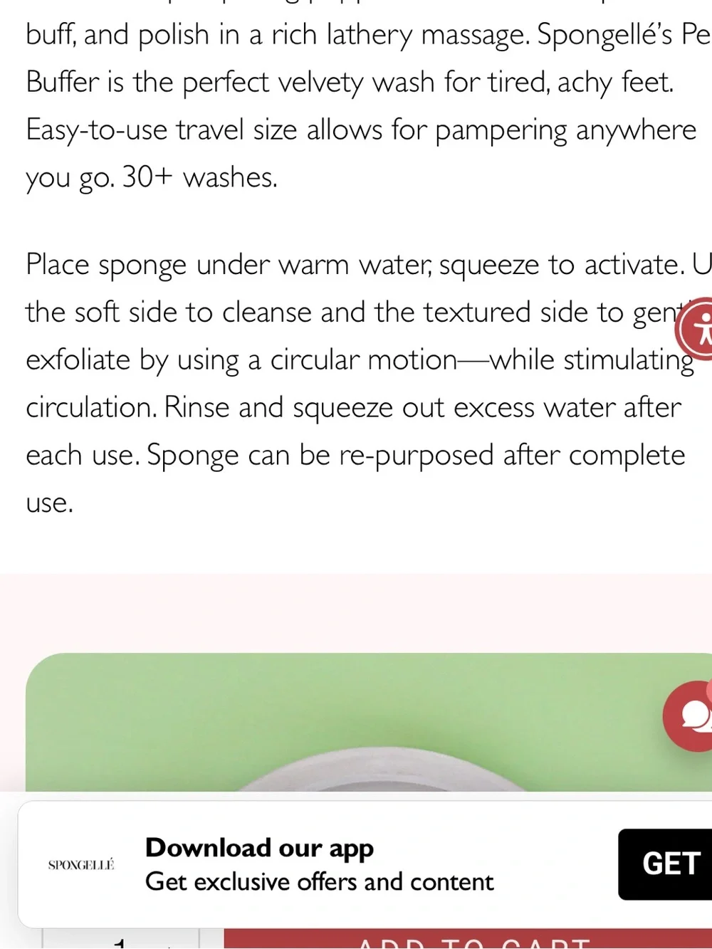 ❗️Spongellé Pear Blossom Pedi-Buffer NWT